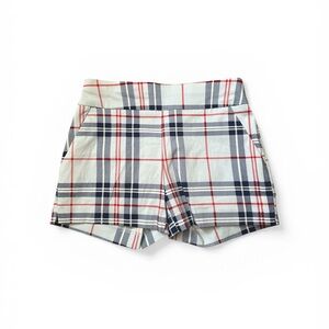Chic High Waist Plaid Shorts - Red, Blue, and White